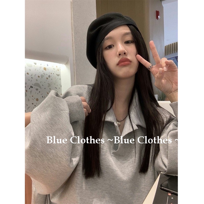 Áo Polo Cổ Bẻ Màu Trơn Phong Cách Hàn Quốc - Blue Clothes
