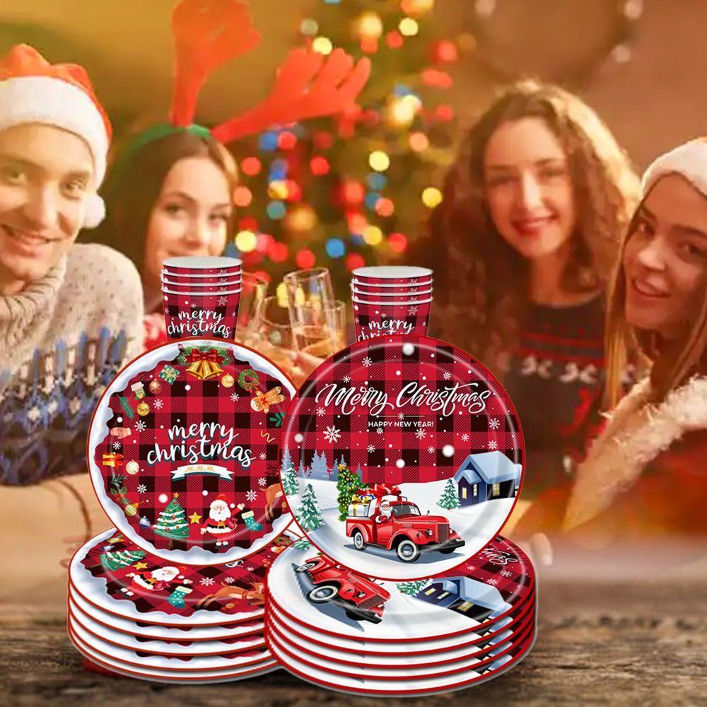 Bộ Khăn Trải Bàn Dùng Một Lần Trang Trí Giáng Sinh