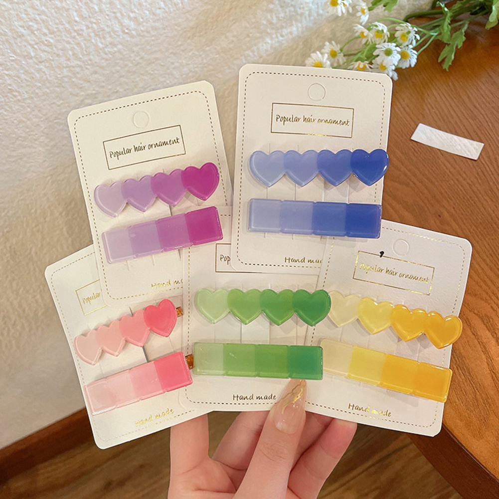 Kẹp Tóc Màu Gradient Bằng Acrylic Dễ Thương
