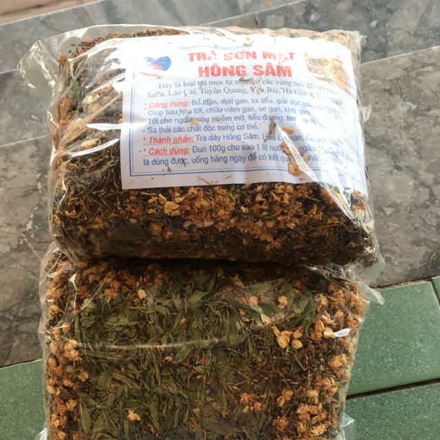 Trà Sơn mật Hồng sâm loại 1 túi 1kg nhiều hoa, cỏ ngọt