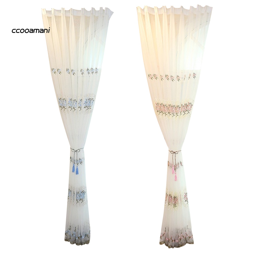 Rèm cửa sổ trong suốt thêu hoa trang trí phòng khách