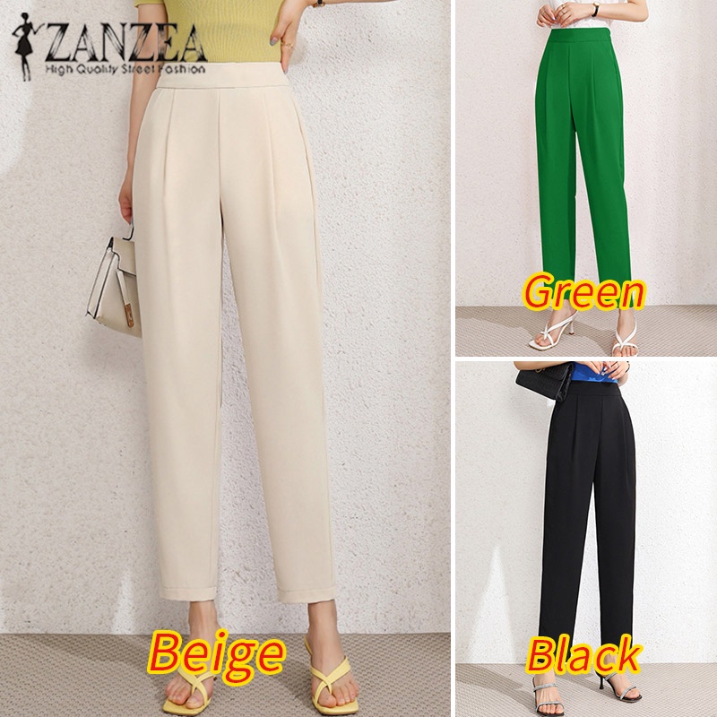 Zanzea Quần Lửng Lưng Cao Có Túi Thời Trang Cho Nữ