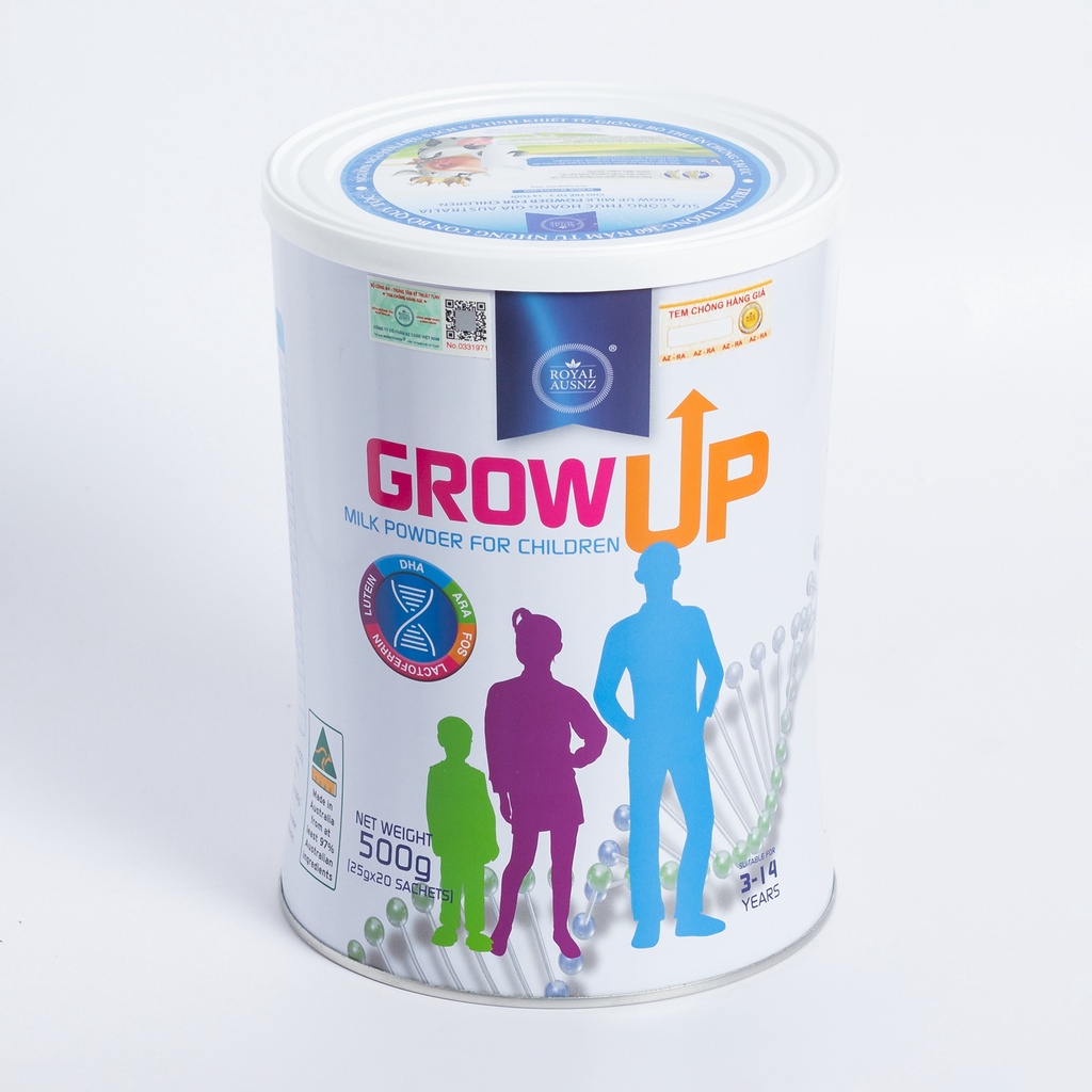 Sữa Bột Hoàng Gia Úc Royal Ausnz Grow Up Milk Power Hỗ Trợ Phát Triển Chiều Cao Cho Trẻ Từ 3-14 Tuổi Hộp 500g