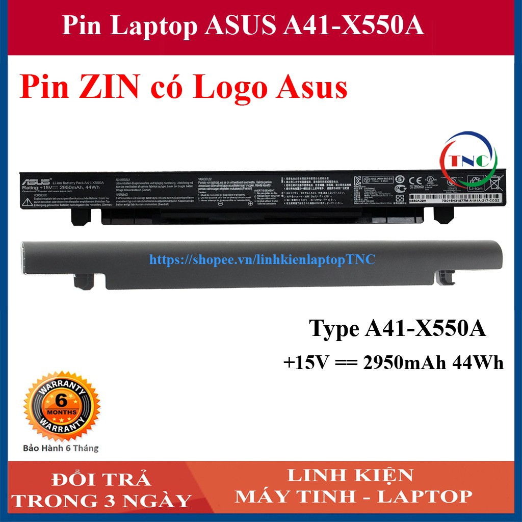 Pin Laptop Asus X450 X452 X450C X452L X550 X550C P450 P550 K450 X450CA (Battery Asus A41-X550A) Nhập Khẩu