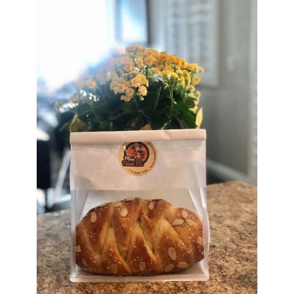 Túi giấy gấp mí lớn đựng Bánh mì, cookies, nougat