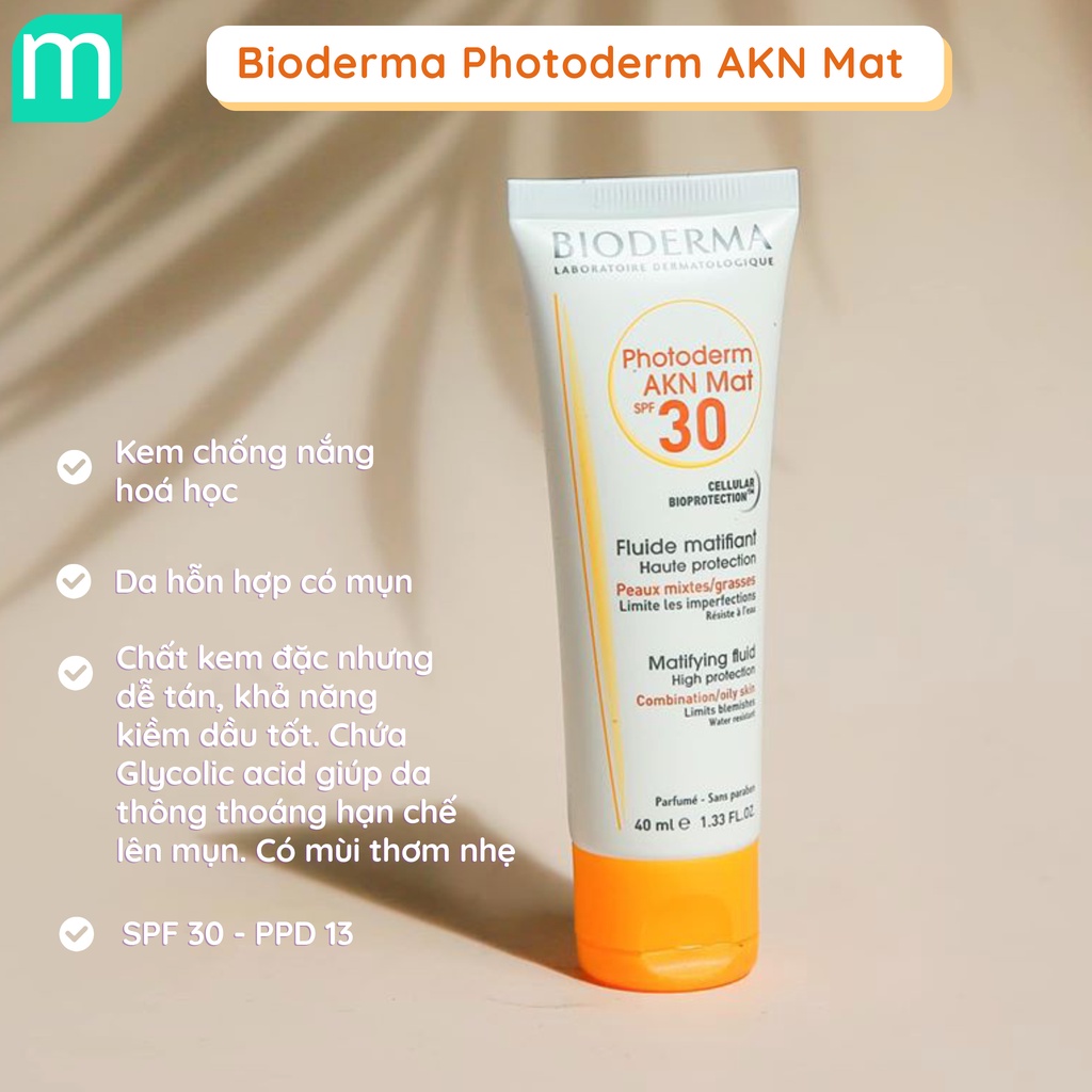 Kem Chống Nắng Bioderma AKN Mat SPF 30