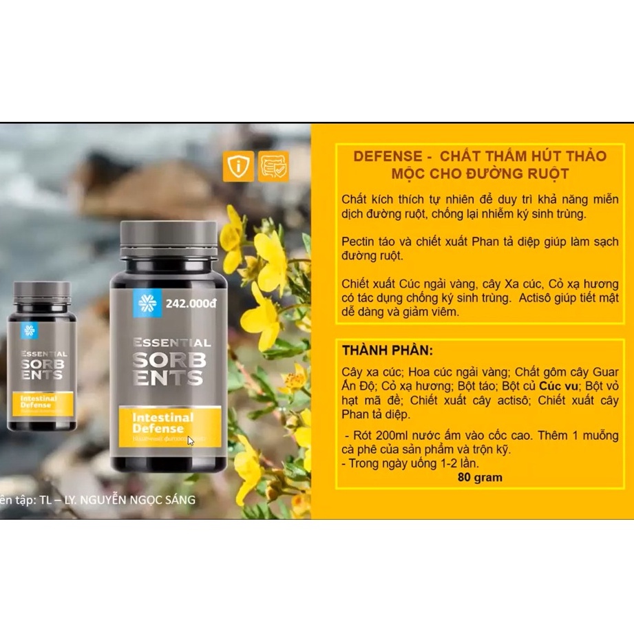 [ GIÁ SỈ ] - Thực phẩm Essential Sorbents Intestinal Defense Siberian, Hỗ trợ nhuận tràng, giúp giảm táo bón - Chai 80g