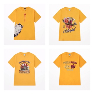 Áo thun unisex tay lỡ, Áo phông unisex form rộng Nelly Heybig streetstyle 100% cotton in hình cute màu vàng M5