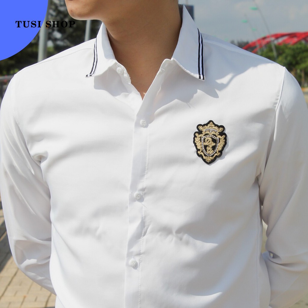 [SIÊU GIẢM GIÁ] Áo sơ mi nam nữ cặp đôi chất liệu kate lụa in LOGO | BigBuy360 - bigbuy360.vn