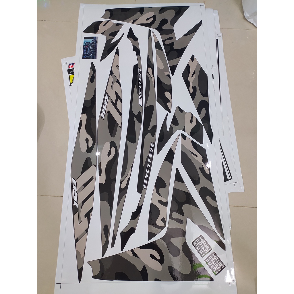 Tem Ex 150 Camo Xám Đen - Tem Chuẩn Đẹp