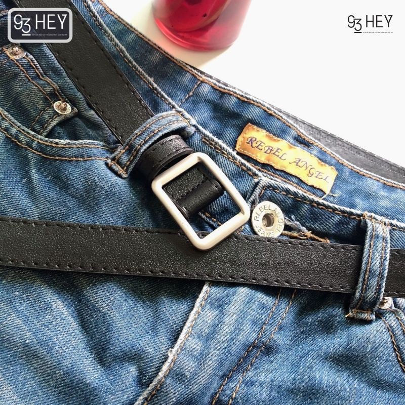 Thắt lưng nữ không lỗ khóa vuông 93HEY thắt lưng đơn giản thời trang hottrend 2022 TL02