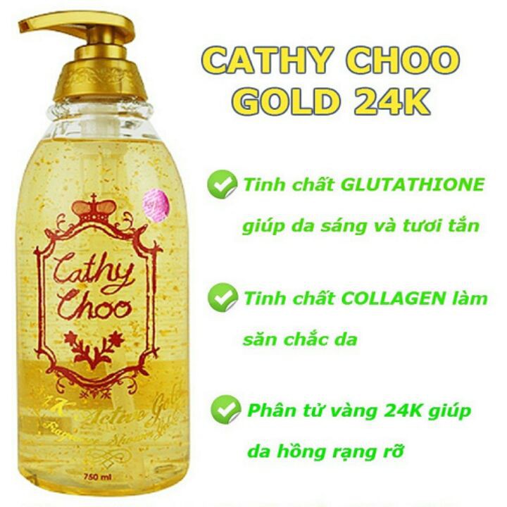 Sửa Tắm Trắng Da Tinh Chất Vàng Cathy Choo - Thái Lan 750ml