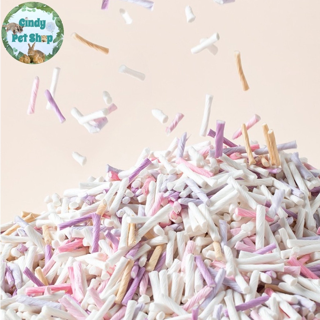 Giấy viên que cầu vồng hương táo lót chuồng cho Hamster, Sóc, Nhím, Dumbo Rat, Gerbils...