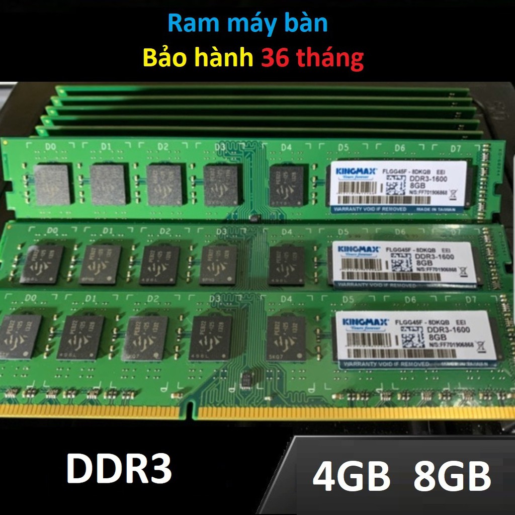 Ram máy tính bàn Kingmax ram DDR3 4GB DDR3 8GB bus 1333 1600 pc3-10600u pc3-12800u