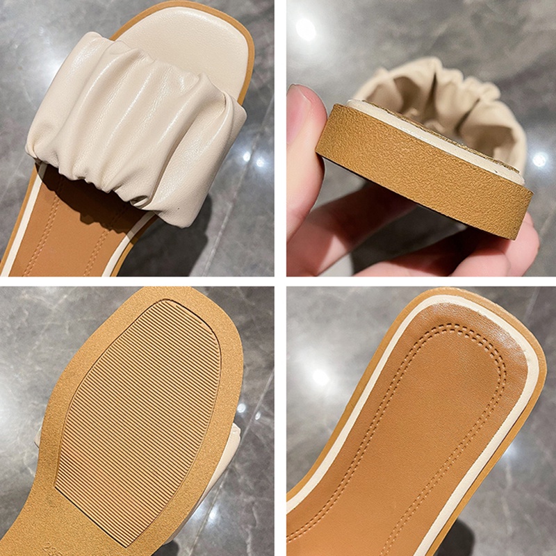 IELGY Dép quai ngang  thiết kế đơn giản thời trang phong cách Anh Quốc cho nữ