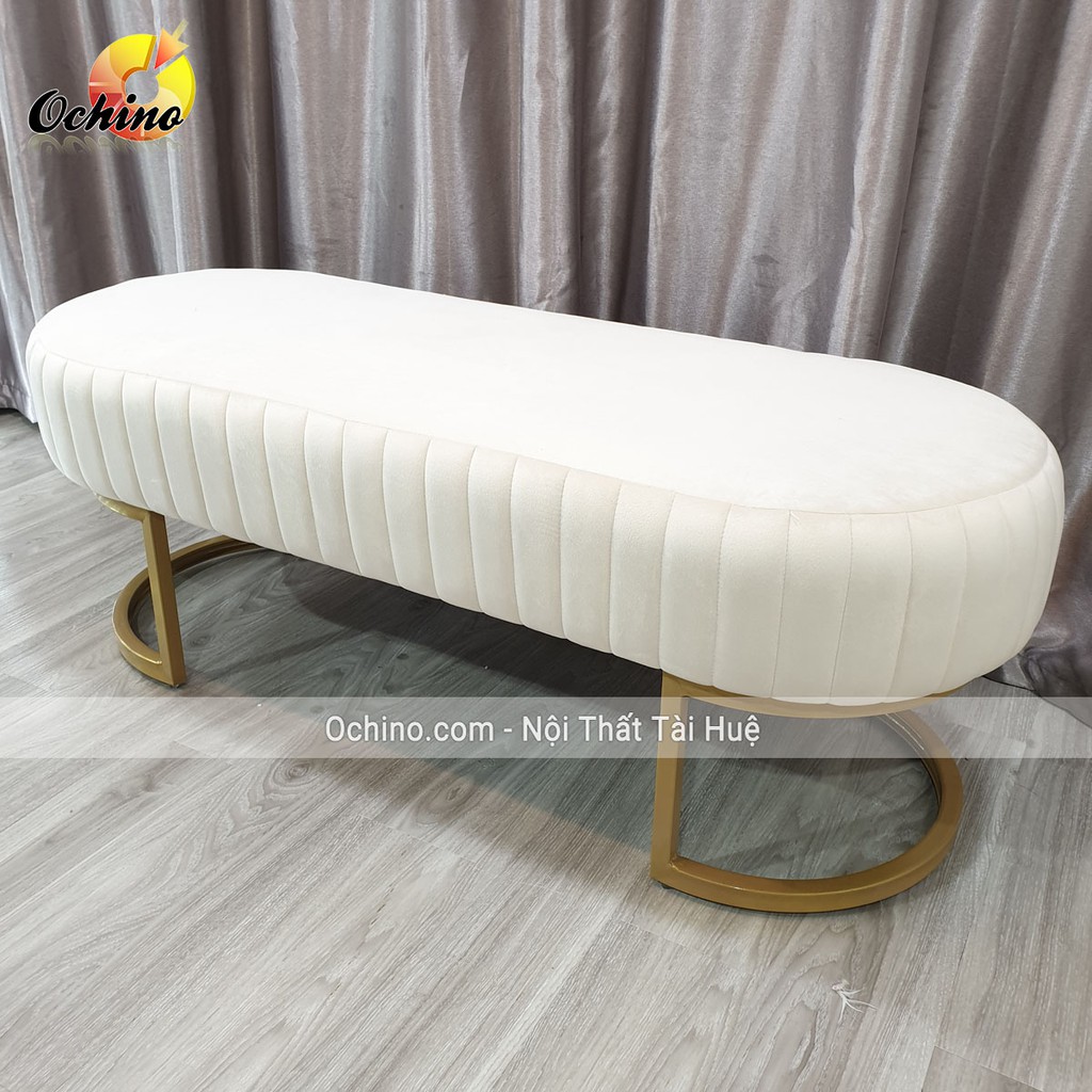 Ghế Dài Ngồi Chờ (Hình Bầu Dục Chân vàng Sang Chảnh) SIZE Dài 1m6 rộng 45cm