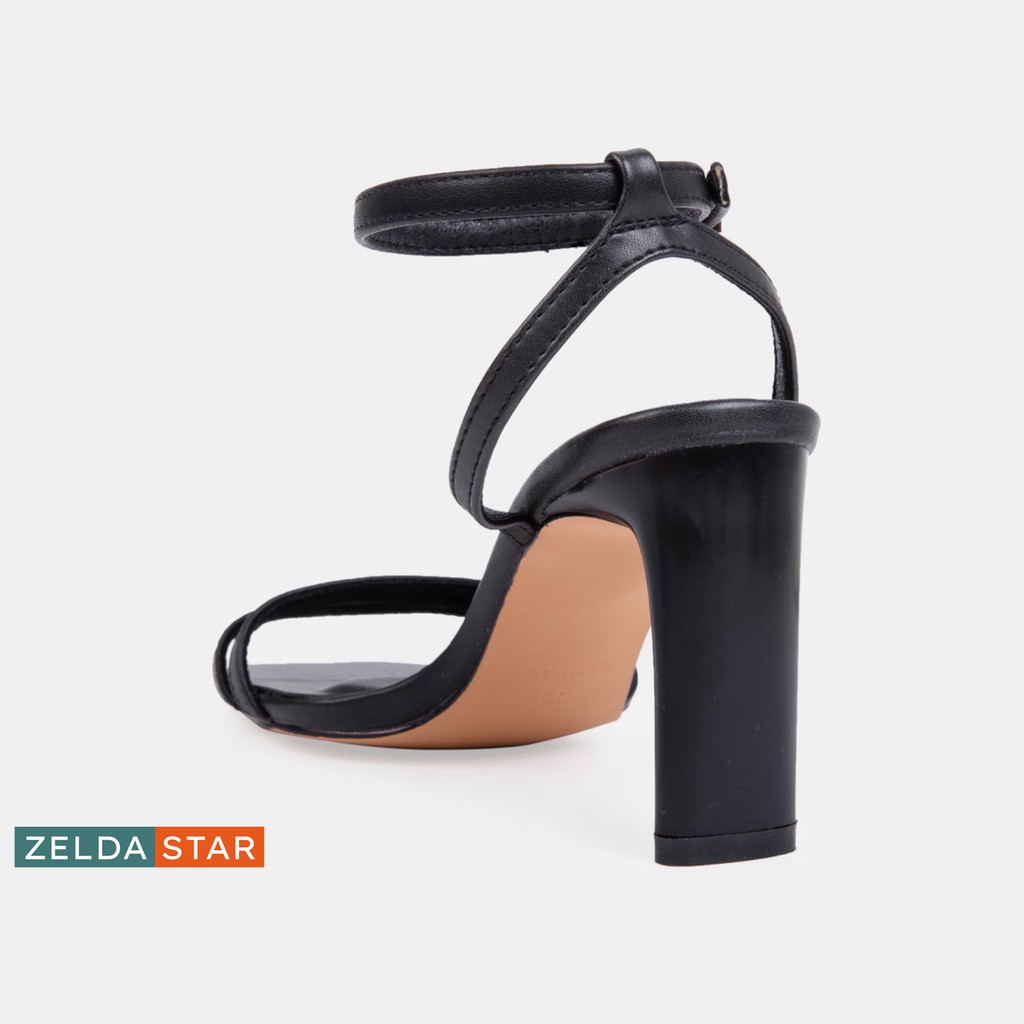 Giày Sandal Zelda Star mũi vuông gót cao 8cm quai ngang - SN007820