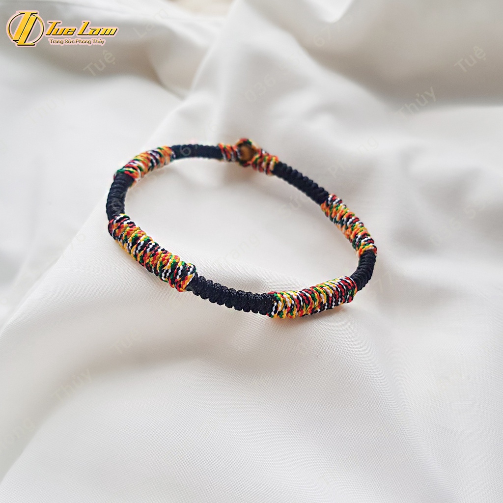 Vòng tay handmade dây chỉ bện soLe kiểu tây tạng size to, vòng tay đôi nam nữ may mắn - Tuệ Lâm