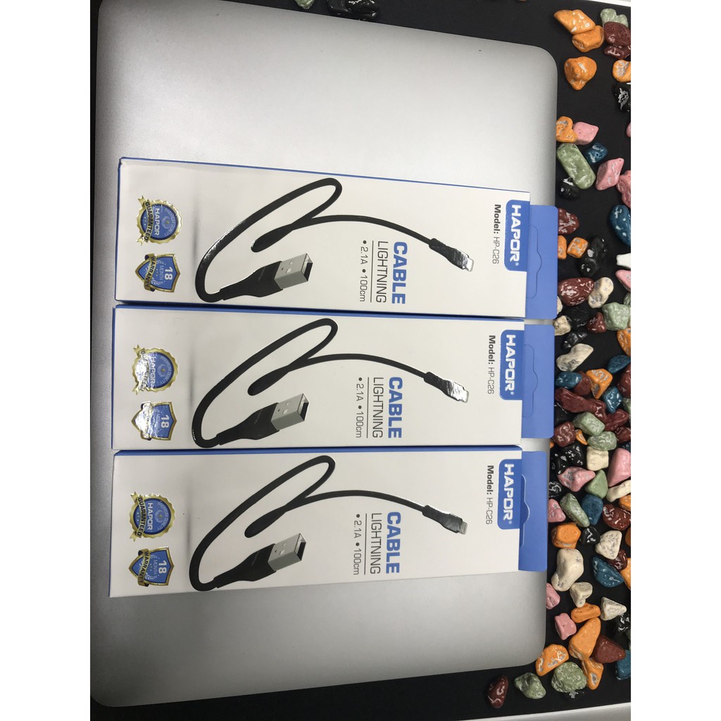 Cáp sạc nhanh Hapor dẻo chống đứt tương thích nhiều dòng máy iphone xiaomi oppo bảo hành 18 tháng 1 đổi 1