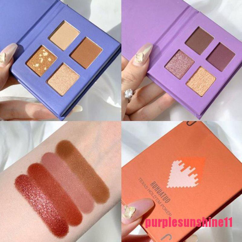 4 Colors Eyeshadow Palette Profession Makeup Highlight Shimmer Eye Shadow