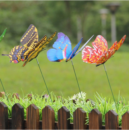 [Have Stock] 3D Simulation Plunger Butterfly, Garden Colorful Whimsical Butterfly Outdoor Flower Pot Home Decoration