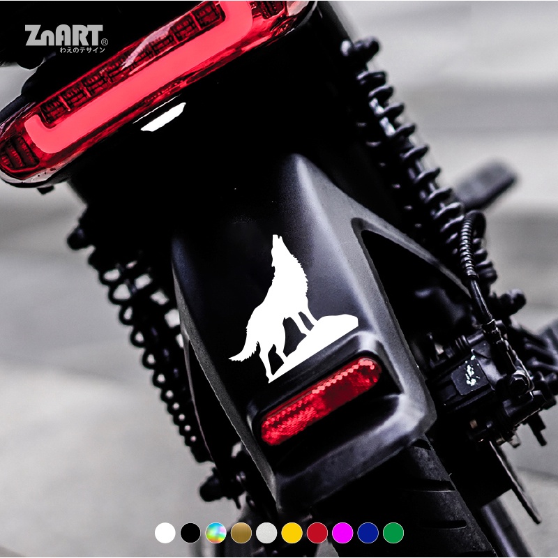 Miếng Dán Trang Trí Xe Hơi Hình Chó Sói Phản Quang Độc Đáo