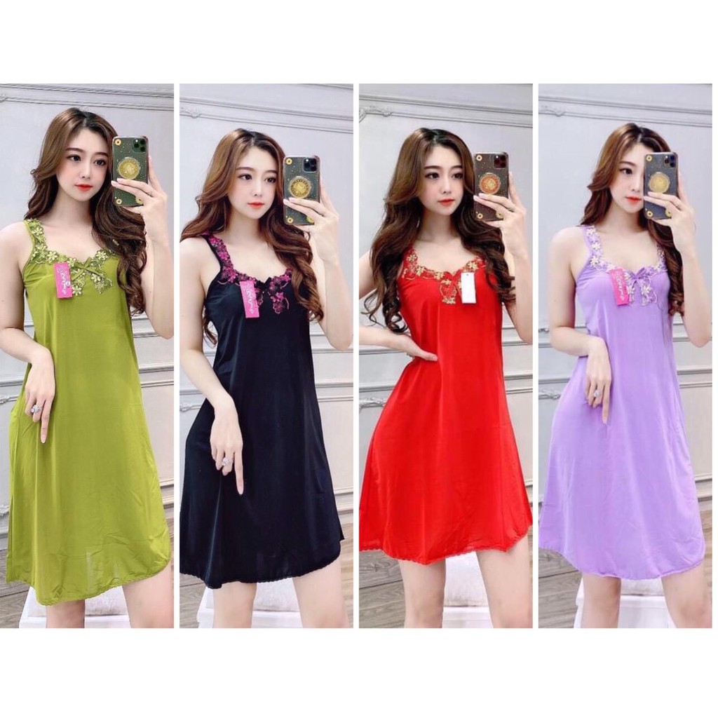 Đầm ngủ thun lạnh phối ren size 40-75kg | BigBuy360 - bigbuy360.vn