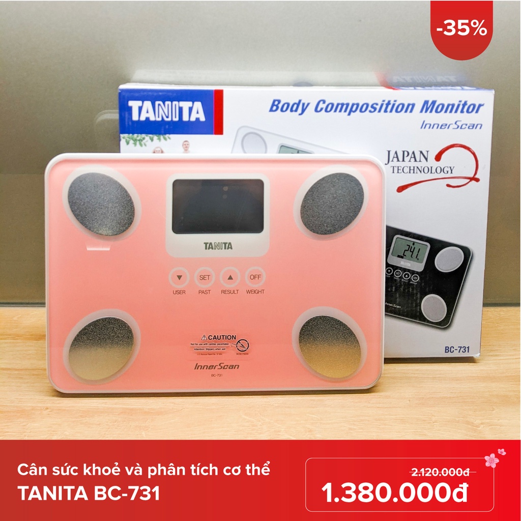 Cân điện tử sức khoẻ thông minh phân tích cơ thể TANITA BC-731 đo 10 chỉ số  - máy quét sinh học Nhật Bản
