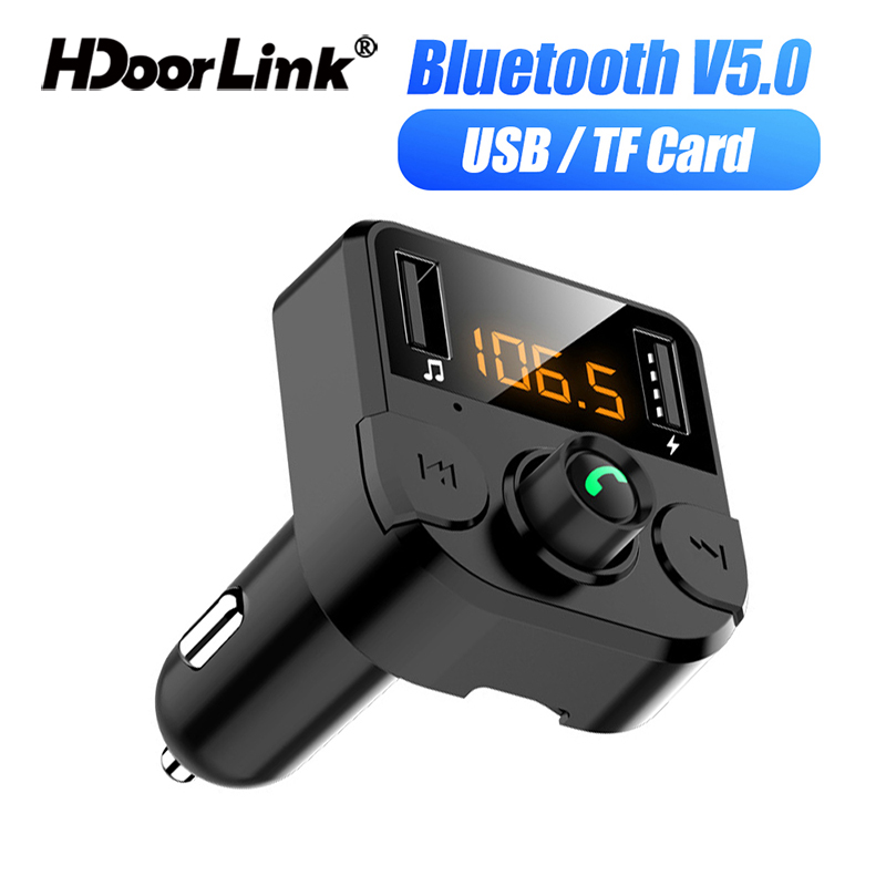 Tẩu Sạc Nhanh Hdoorlink Kết Nối Không Dây Bluetooth 5.0 Hai Cổng USB 3.1A Có Thể Phát FM Cho Xe Hơi