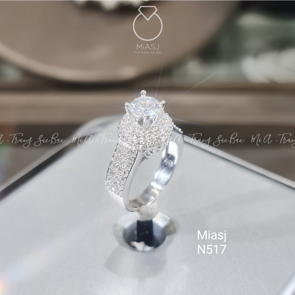 Nhẫn nữ bạc Ý S925 MiASJ nạm đá Cz cao cấp N517