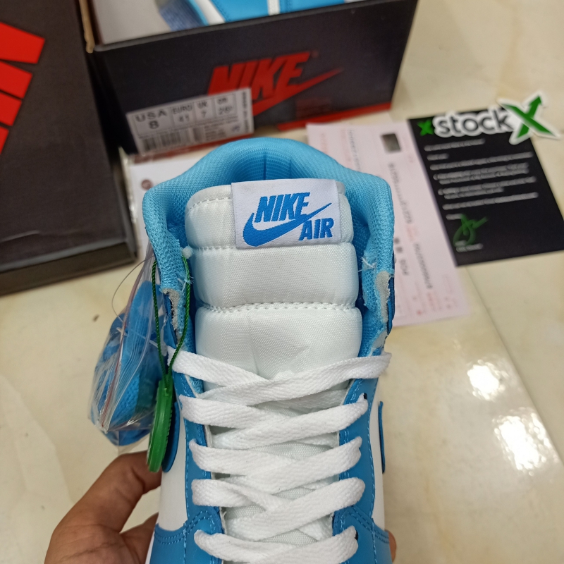 Giày Jordan 1 UNC Trắng Xanh Da Trời Cổ Cao Nam Nữ