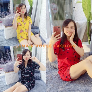 Bộ pijama chất kate thái loại 1 mát 🌺 freeship 🌺 đồ ngủ nữ, mặc nhà áo tay ngắn quần đùi