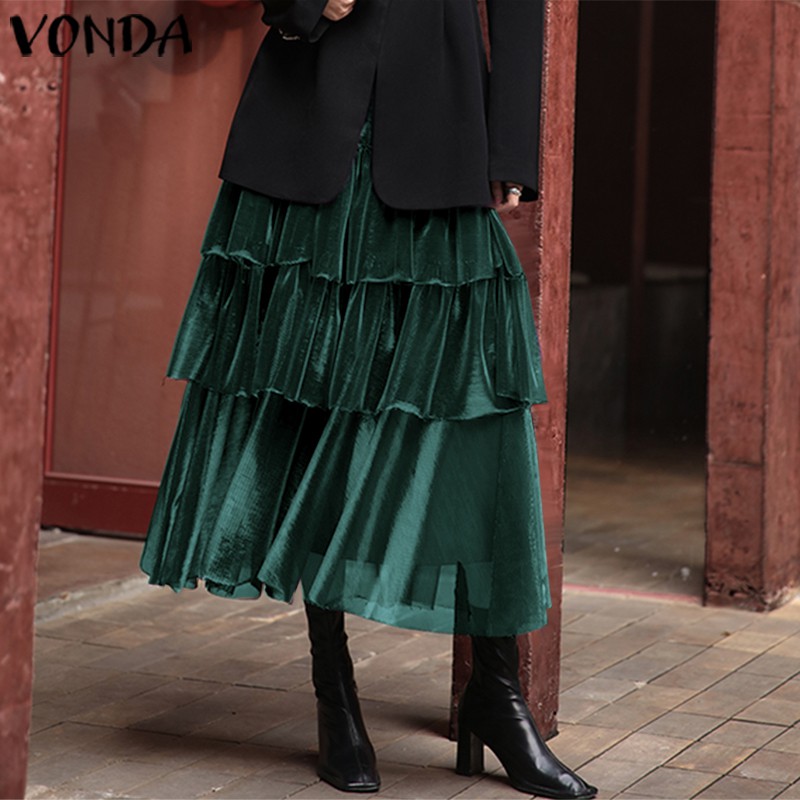 Chân Váy Dài VONDA Lưng Thun Màu Trơn Thời Trang Dành Cho Nữ | BigBuy360 - bigbuy360.vn