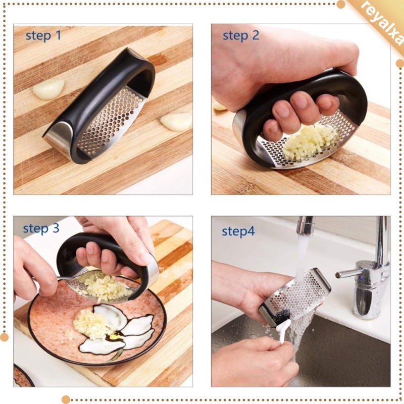 [Reyalxa] Dụng Cụ Nghiền Tỏi Bằng Thép Không Gỉ Dễ Lau Chùi Dễ Sử Dụng