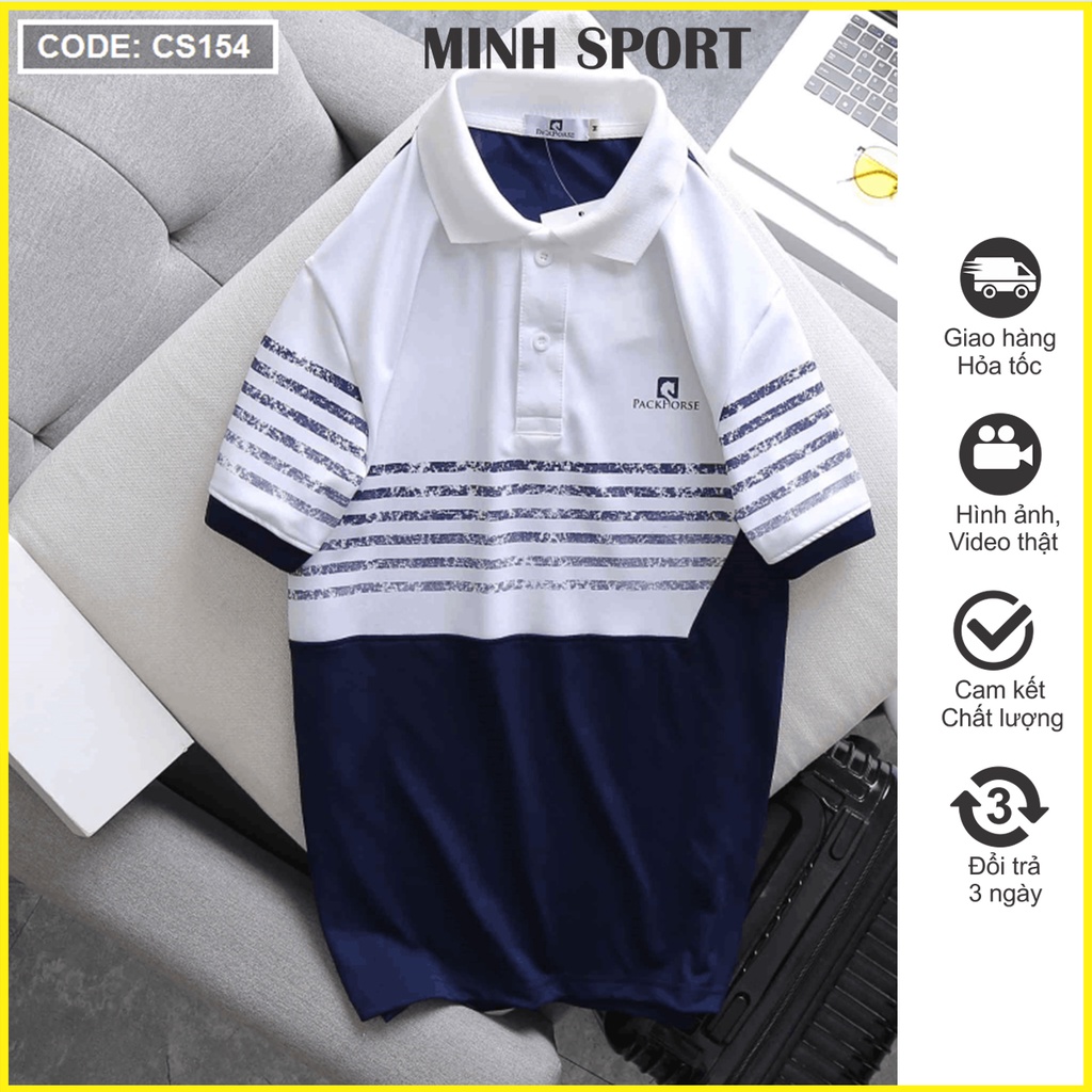 Áo Thun Polo Nam In Sọc Màu Cao Cấp, Áo Bền, Đẹp, Mặc Mát mã AO.55