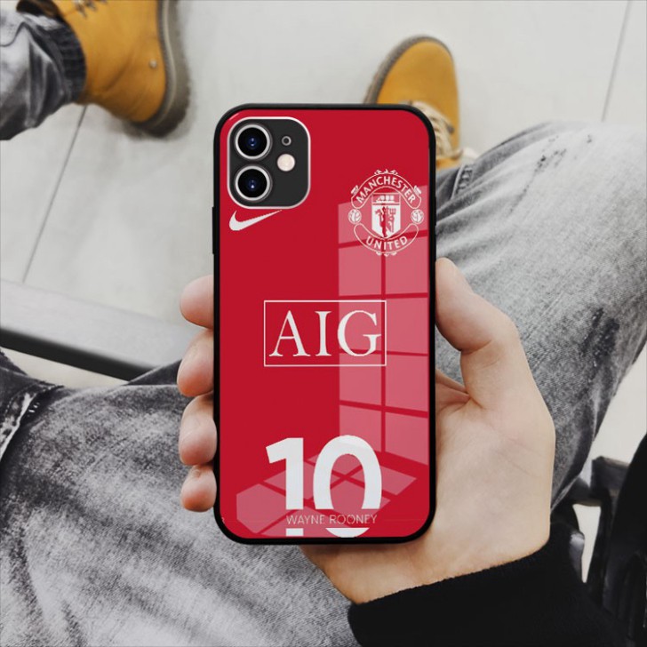 Ốp kính cường lực logo Manu Ngoại hạng Anh cực chất cho dòng  Iphone năm 2021 OK-FOO20010210