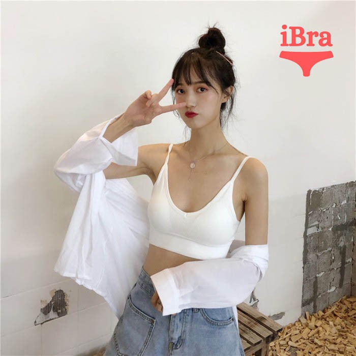 Áo bra hai dây len gân tăm FreeSize khoét lưng chữ u gợi cảm thon thả có đệm nâng ngực chất đẹp siêu hot SBR01 | BigBuy360 - bigbuy360.vn