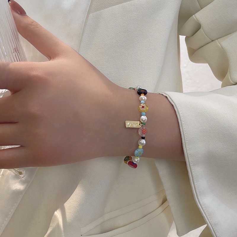 Vòng Tay Chuỗi Hạt Pha Lê Phong Cách Vintage Thời Trang