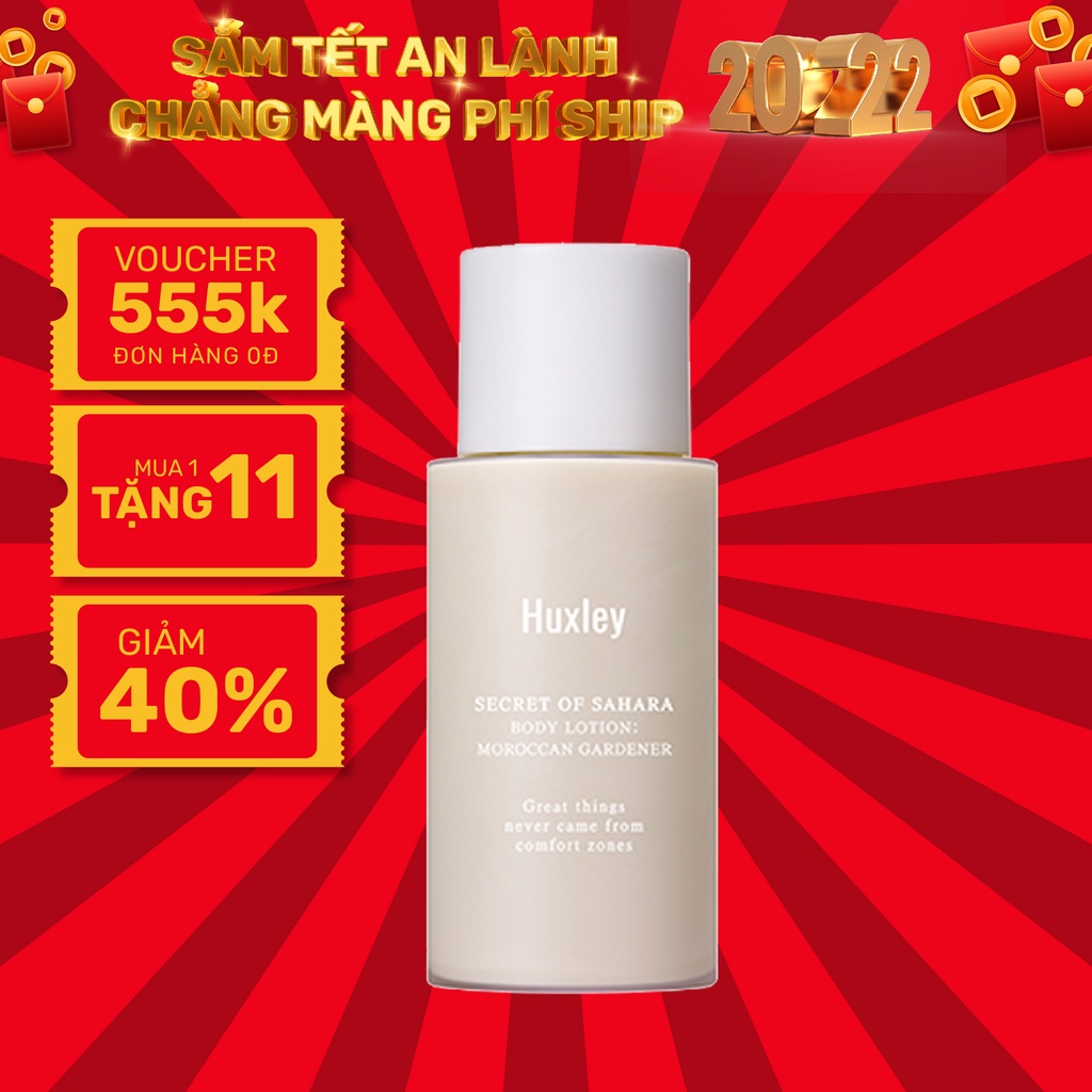 Sữa dưỡng thể làm trắng da, dưỡng ẩm,  ngừa ngừa lão hóa Huxley Body Lotion Moroccan Gardener 30ml