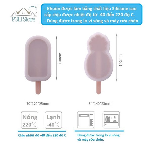 Khuôn làm kem Silicone loại lớn có nắp đậy Fasola RY-265