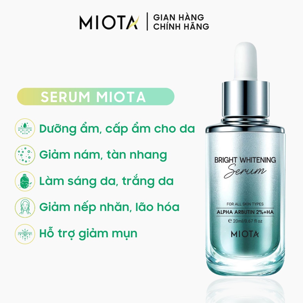 Serum Miota Bright Whitening dưỡng trắng, làm mịn da 10ml