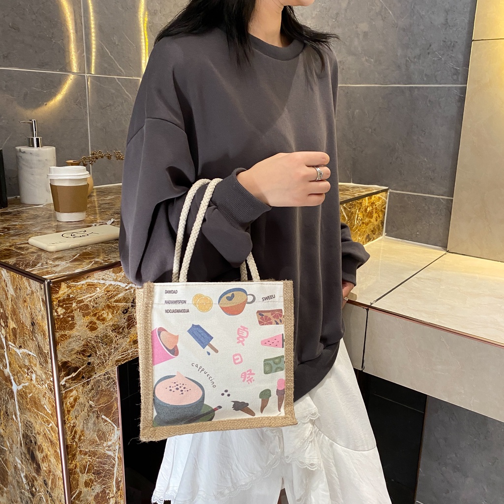 Túi tote nữ vải canvas thời trang Hàn Quốc phong cách dễ thương IG203