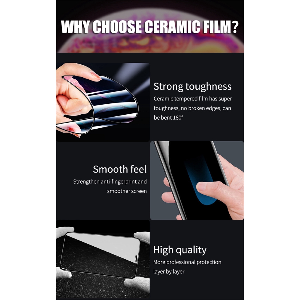 Siêu Mỏng Full Màn Kính Cường Lực Gốm Dẻo Bảo Vệ Màn Hình cho Samsung Galaxy S21 Note 20 S20 Ultra S10 S9 S8 Note 8 9 10 Plus 5G Chống Trầy chống bẩn HD