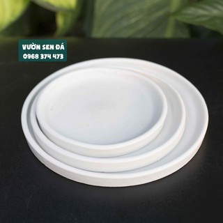 Đế lót chậu sứ tròn - Vườn sen đá