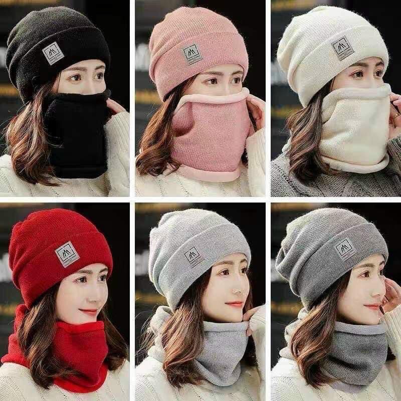 Mũ len kèm khăn cổ