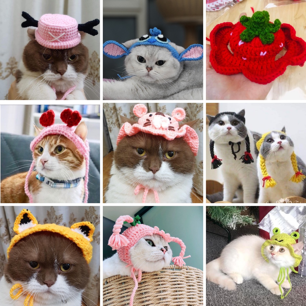 NÓN LEN HANDMADE CỰC IU CHO CÚN VÀ MEOW