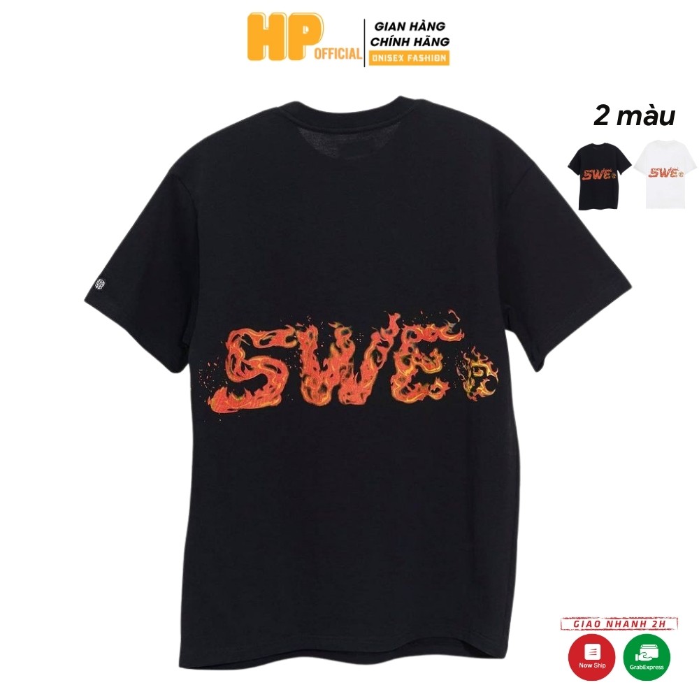 Áo thun tay lỡ SWE Flame Pocket Tee form rộng Unisex nam nữ phong cách Ulzzang - AT08 | WebRaoVat - webraovat.net.vn