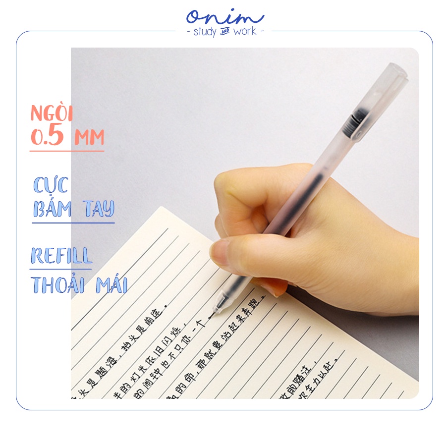 Bút bi nước mực gel ngòi 0.5mm ONIM bản dupe Muji - ngòi thay thế