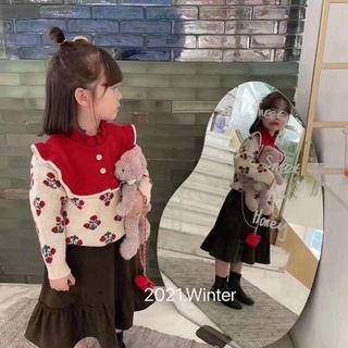 Áo len hoa tiểu thư cho bé gái