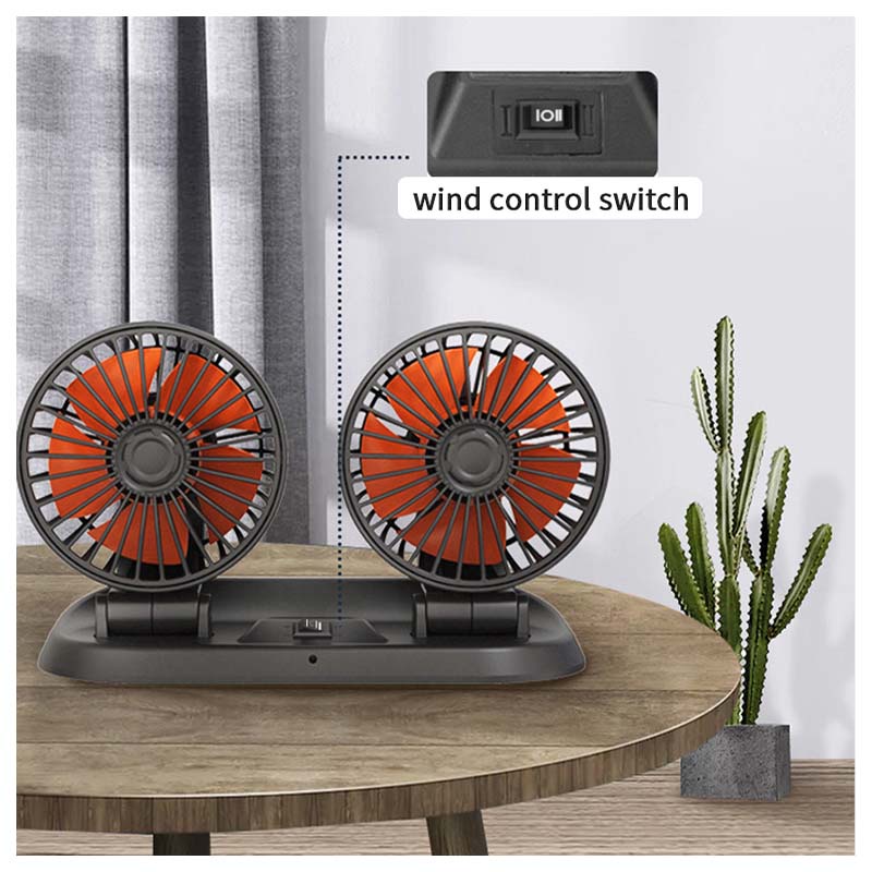 Quạt thổi làm mát SEAMETAL thiết kế hai dầu gập lại được xoay được mạnh mẽ 12V 24V gắn bảng điều khiển xe hơi tiện lợi